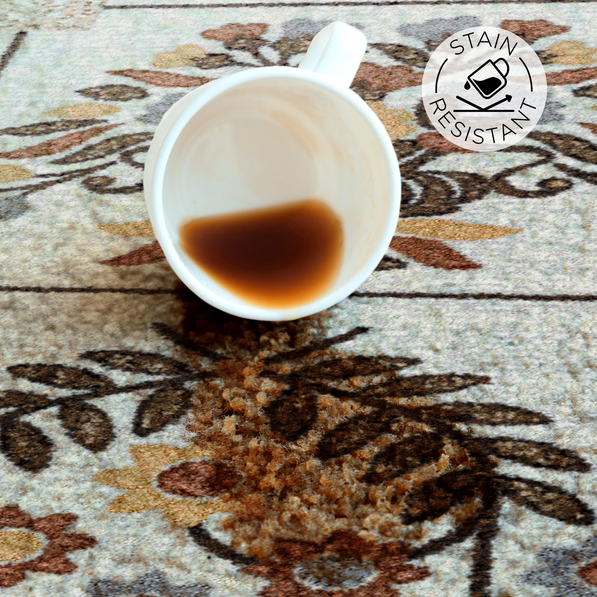 Inspired Quilt Rug – Brown – close up