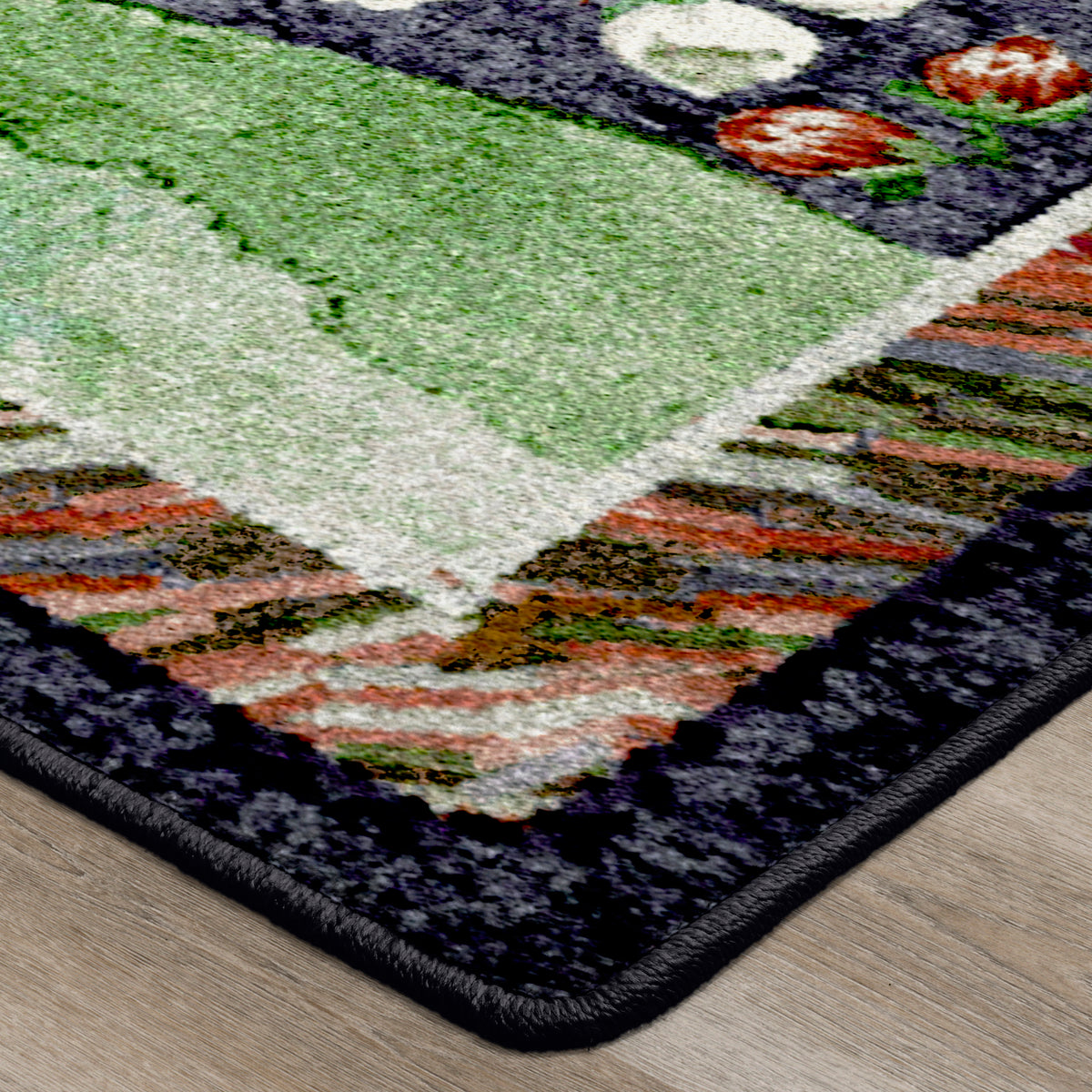 Home Sewn Rug – Midnight – alternate view