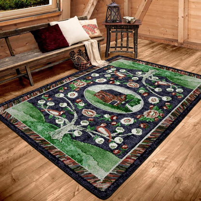 Home Sewn Rug – Midnight – room setting