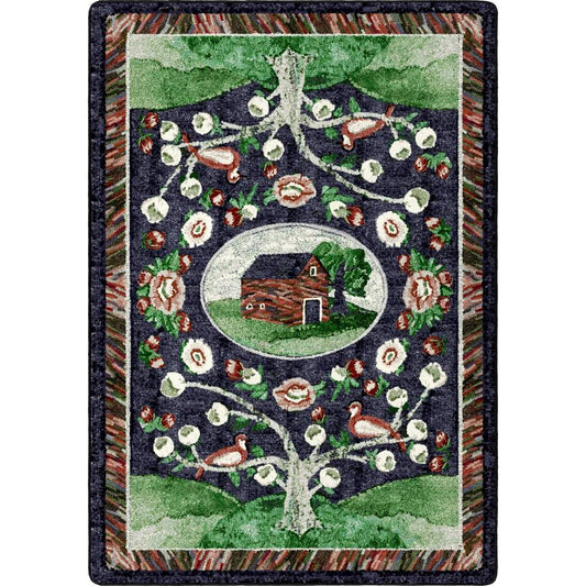 Home Sewn Rug – Midnight – cabin lodge area rug