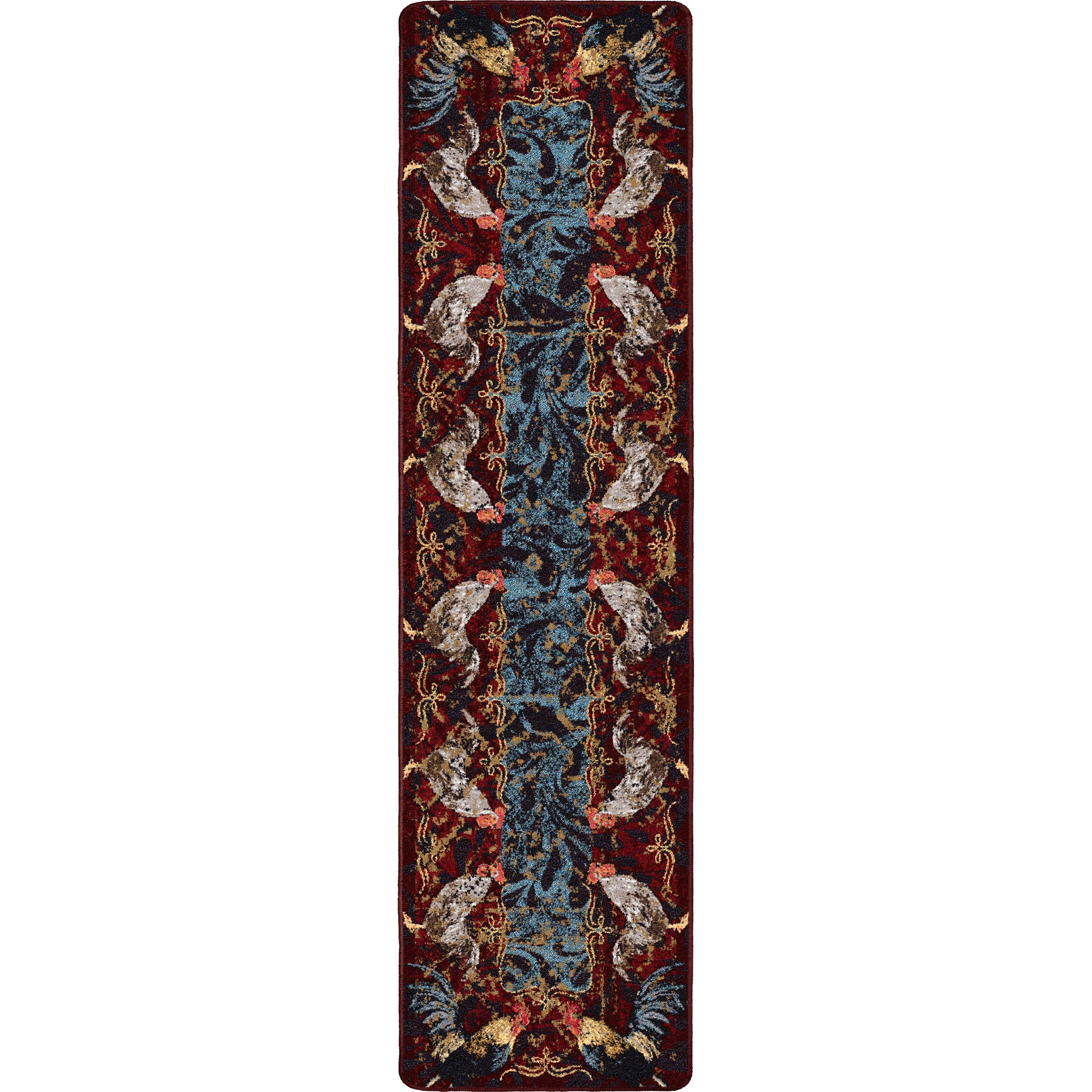 Pecking Order Rug – Bordeaux – pattern detail