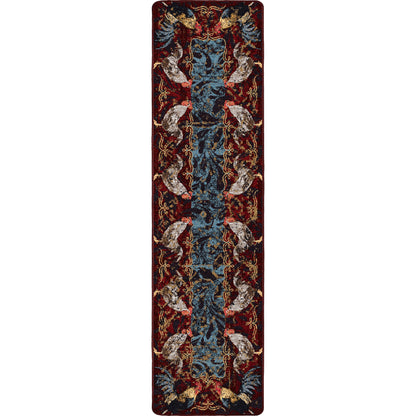 Pecking Order Rug – Bordeaux – pattern detail