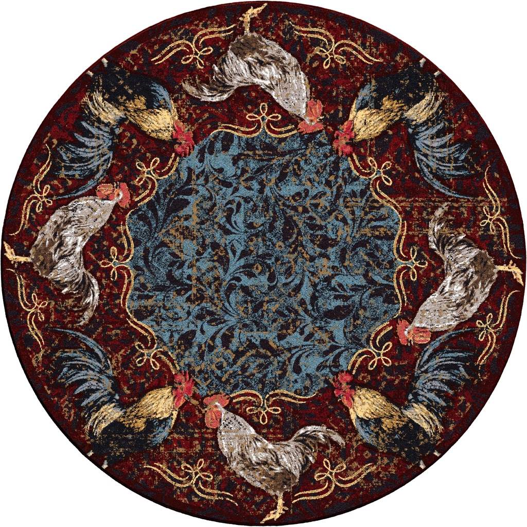 Pecking Order Rug – Bordeaux – full view