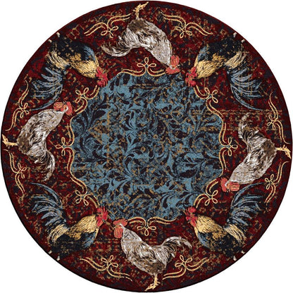 Pecking Order Rug – Bordeaux – full view