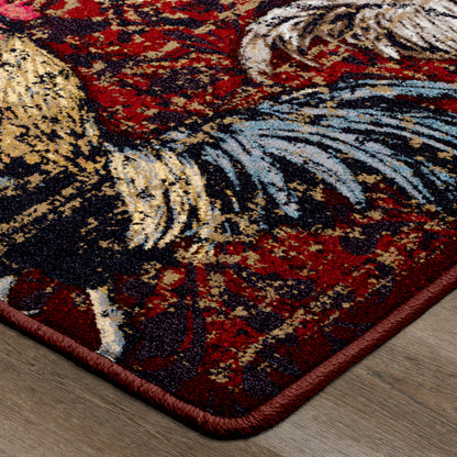 Pecking Order Rug – Bordeaux – lifestyle