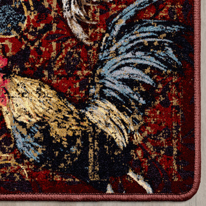 Pecking Order Rug – Bordeaux – alternate view