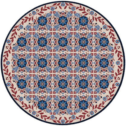 United Quilt Rug – Antique Red White & Blue – pattern detail