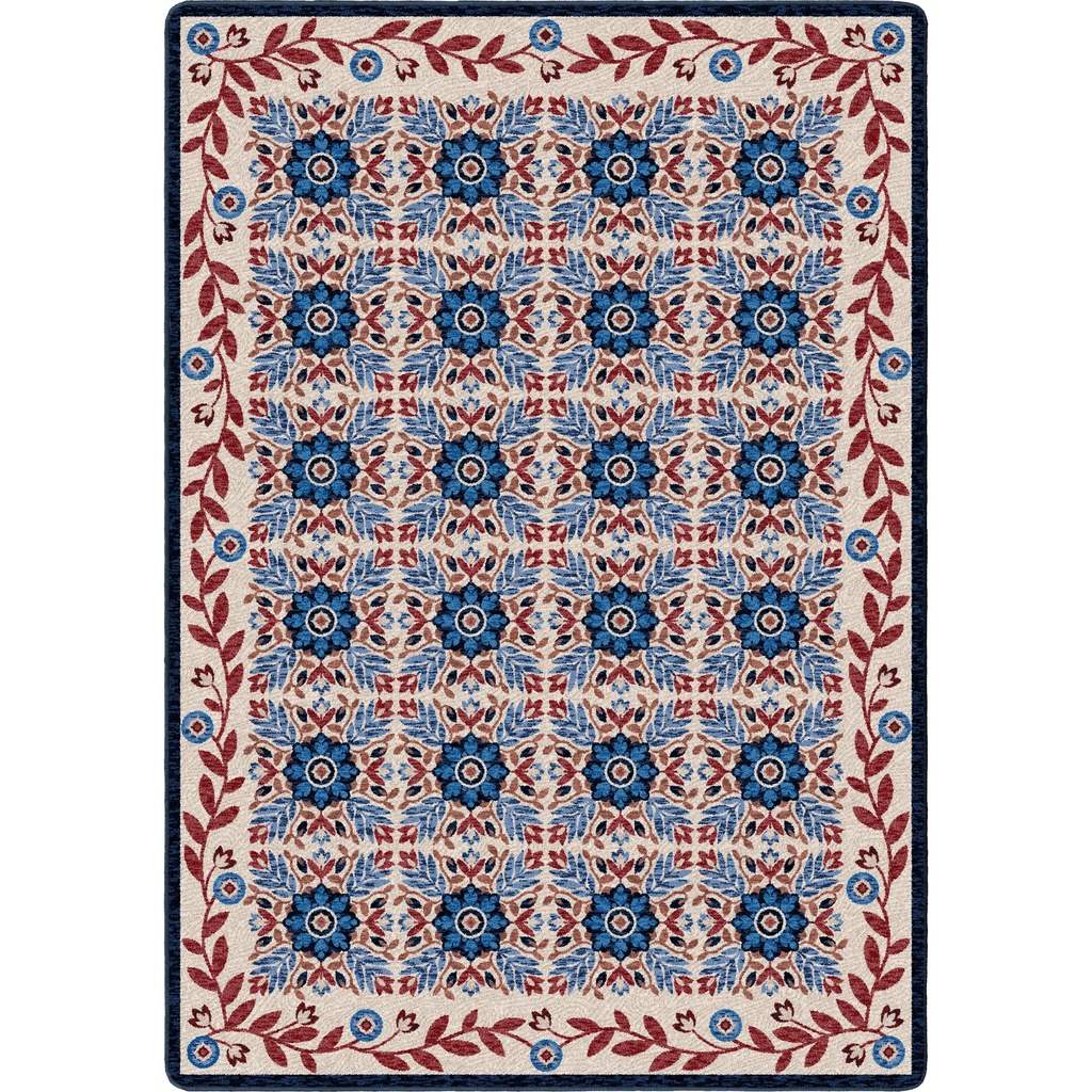 United Quilt Rug – Antique Red White & Blue – cabin lodge area rug