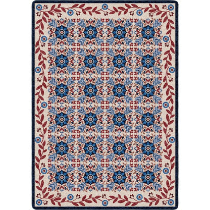 United Quilt Rug – Antique Red White & Blue – cabin lodge area rug