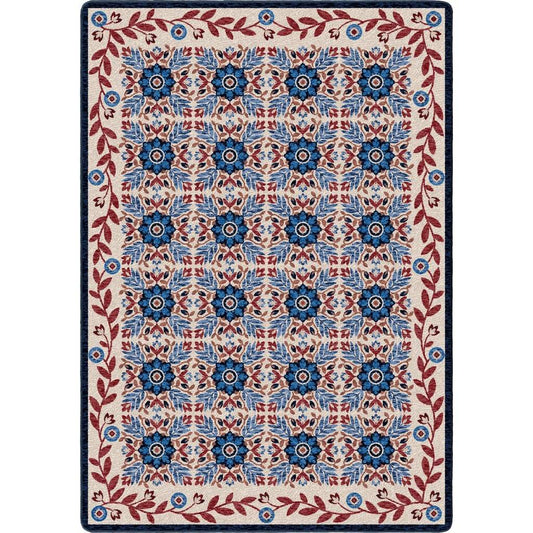 United Quilt Rug – Antique Red White & Blue – cabin lodge area rug