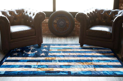Blue Jean Anchor Rug – Blues – close up