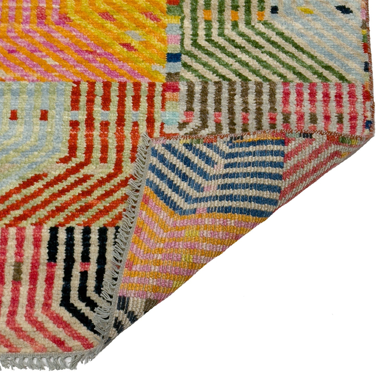 Capel Marketplace Area Rug - Green Multi - Back View