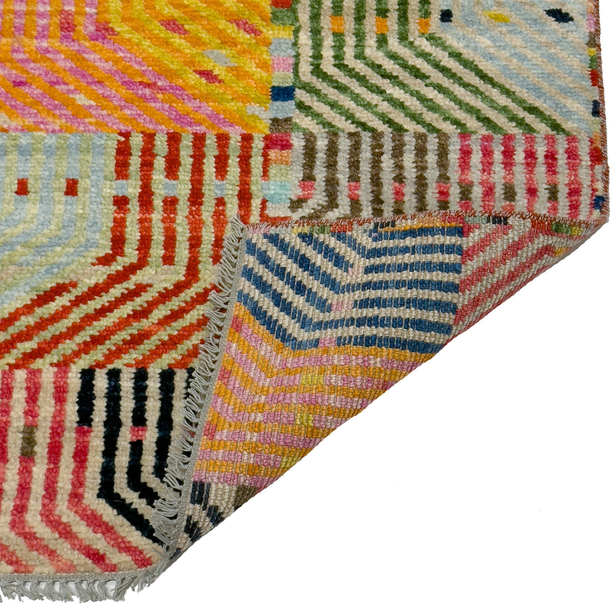 Capel Marketplace Area Rug - Green Multi - Back View