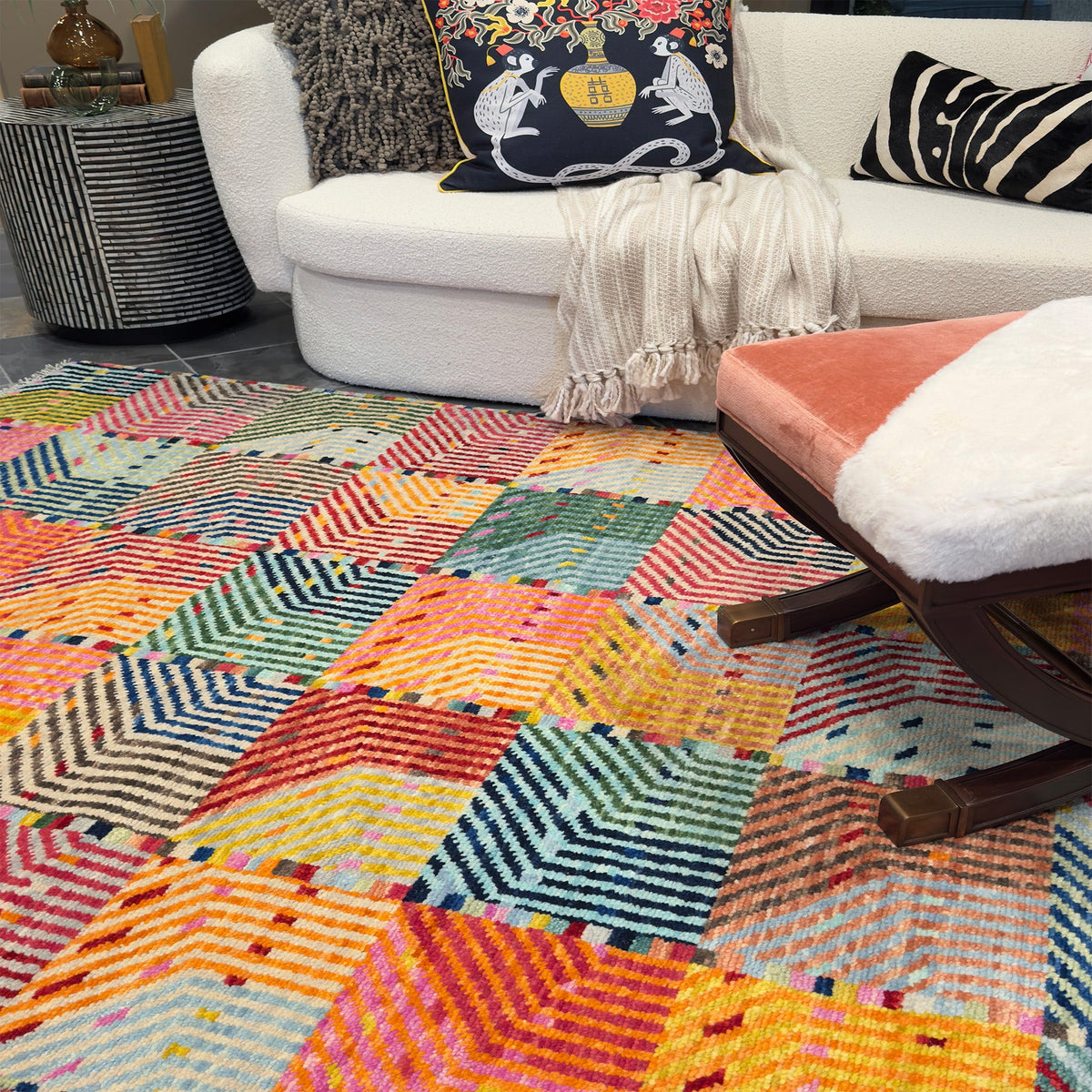 Capel Marketplace Area Rug - Green Multi - Lifestyle View