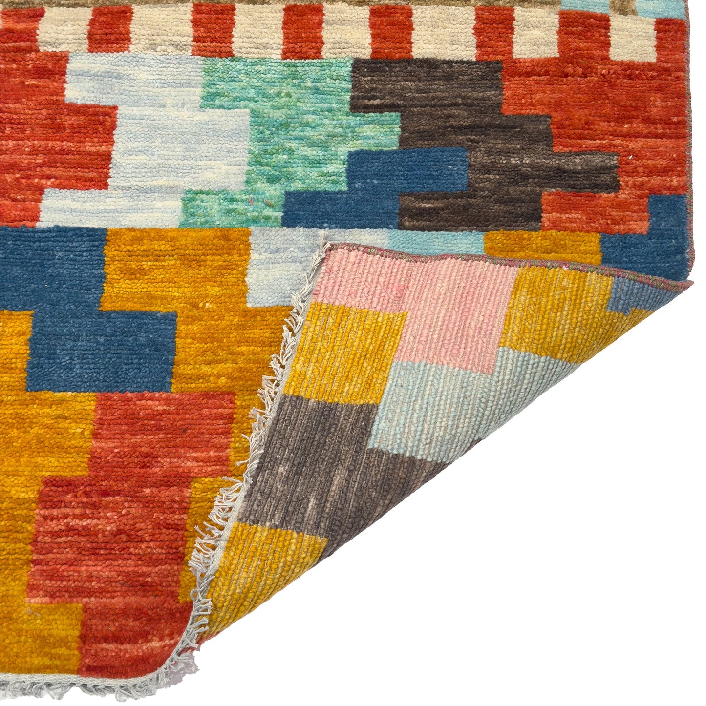 Capel Marketplace Area Rug - Sunrise Multi - Back View