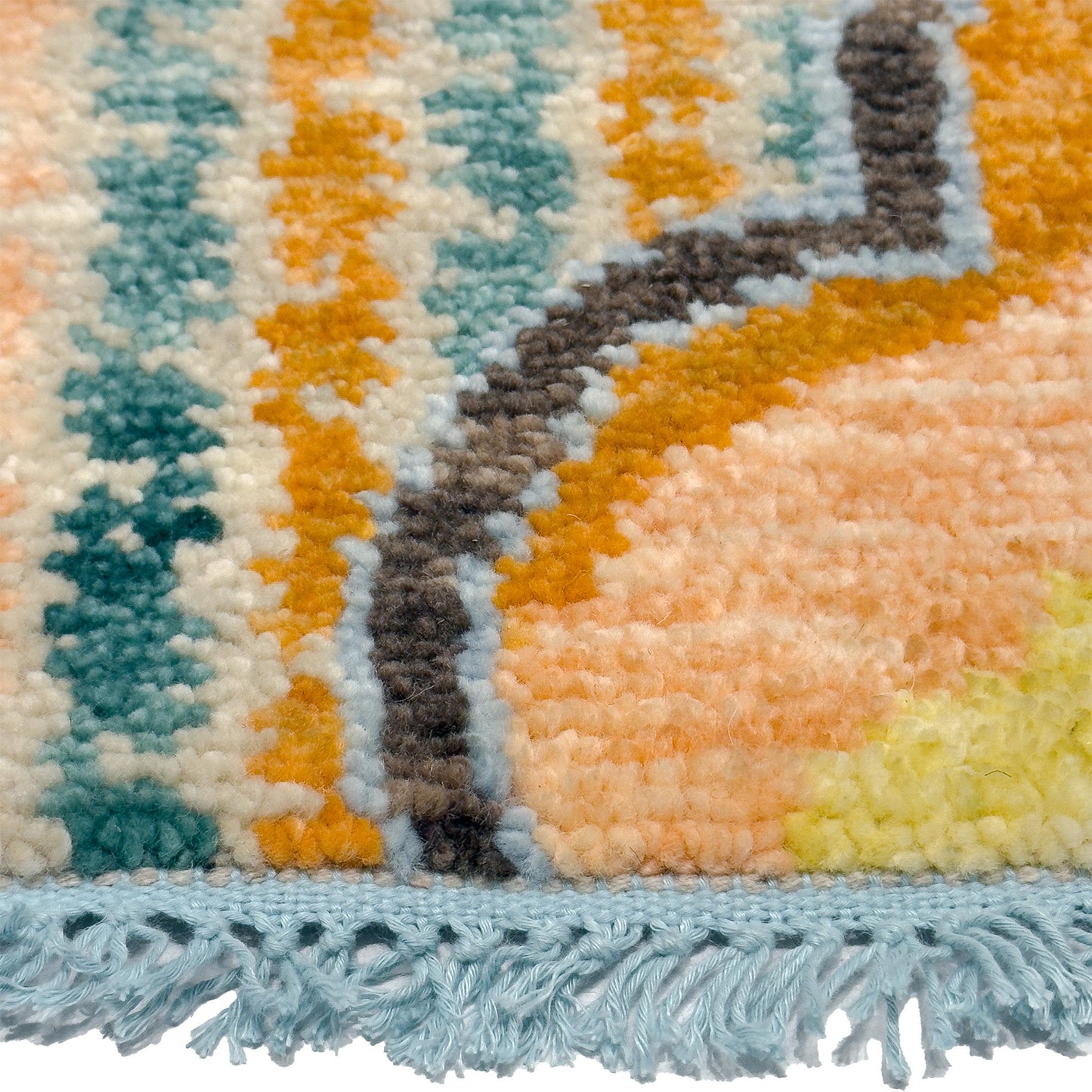 Capel Marketplace Area Rug - Terra Cotta Multi - Cross-Section View