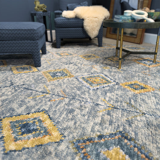 Capel Morocco Area Rug - Navy - Lifestyle View