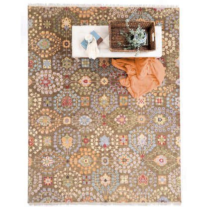 Kerrington Rug – Eisley Olive Multi – detail view