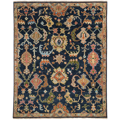Charise Rug – Palmette Dark Denim – cabin lodge area rug