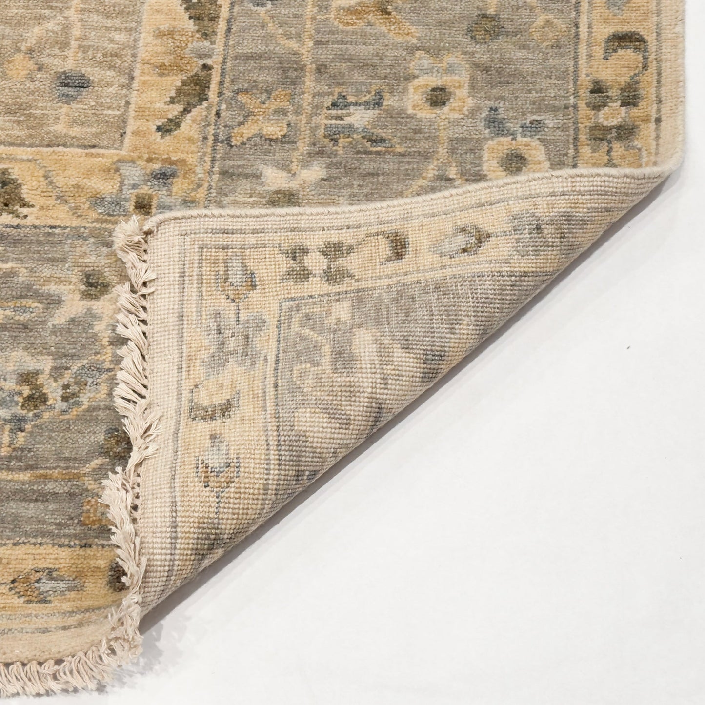 Capel Tapestry Area Rug - Nickel - Back View