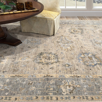 Capel Tapestry Area Rug - Nickel - Lifestyle View