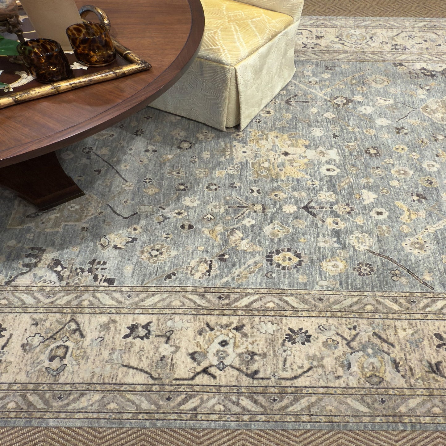 Capel Tapestry Area Rug - Stonebrash - Lifestyle View