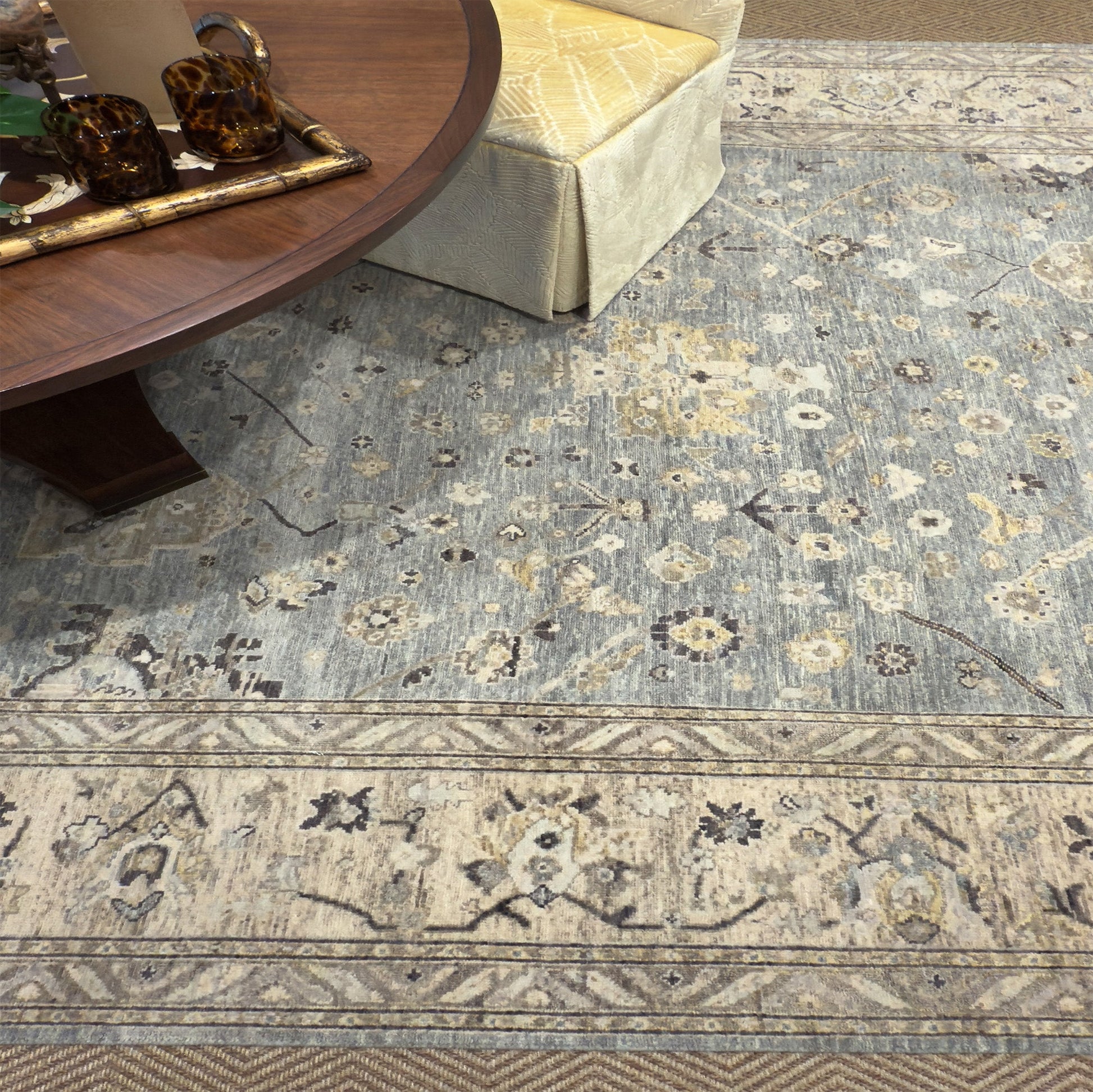 Capel Tapestry Area Rug - Stonebrash - Lifestyle View