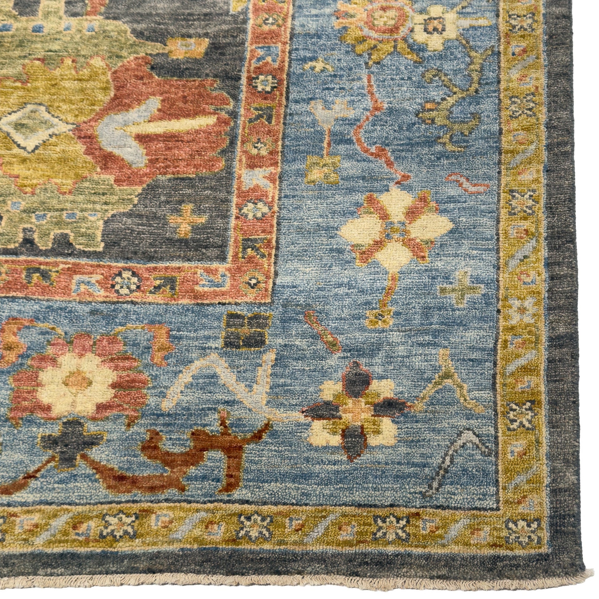 Capel Tapestry Area Rug - Cobalt - Corner View