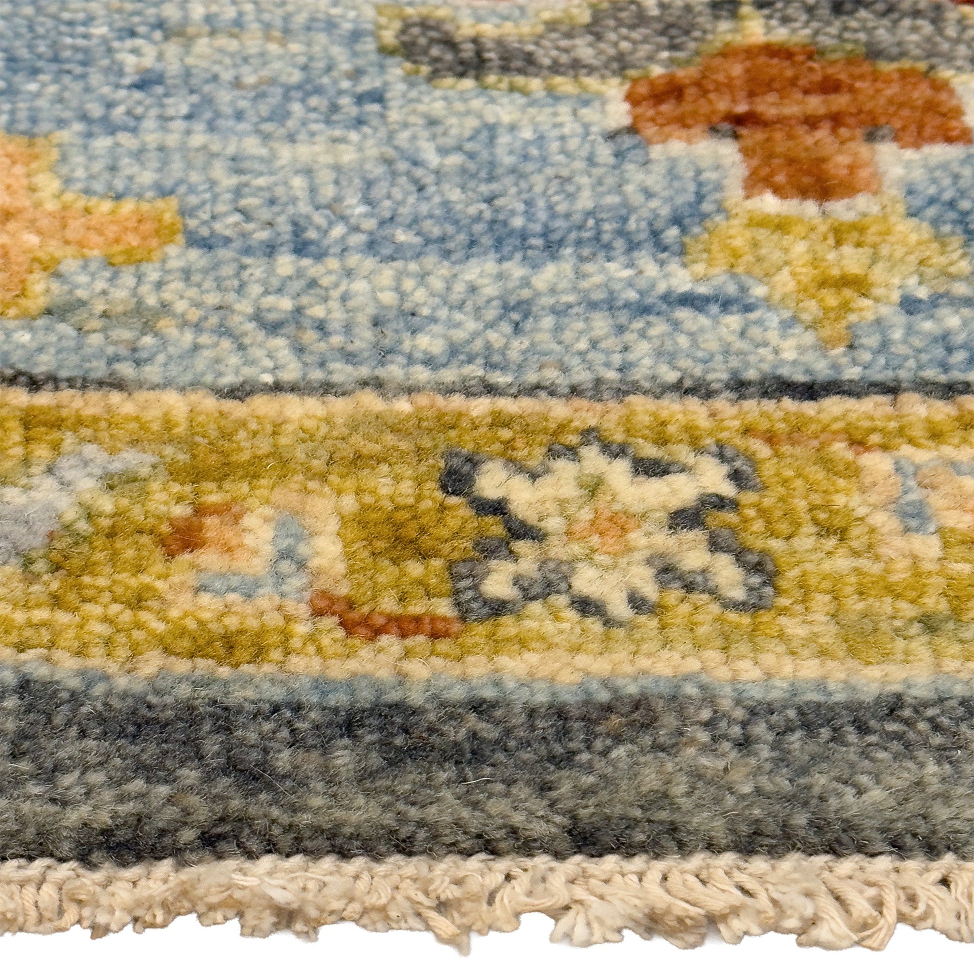 Capel Tapestry Area Rug - Cobalt - Cross-Section View