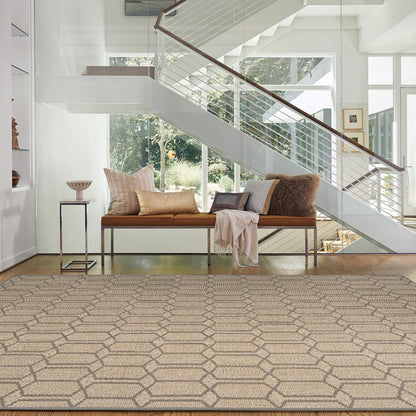 Petra Sand Black Rug – detail view