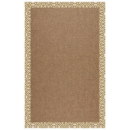 Islamorada Rug – Diamond Lattice Pesto – detail view