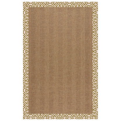 Islamorada Rug – Herringbone Lattice Pesto – detail view