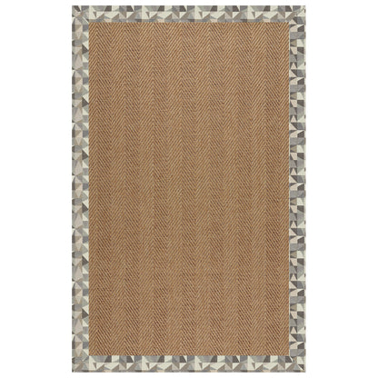 Islamorada Rug – Herringbone Geo Bronze – detail view