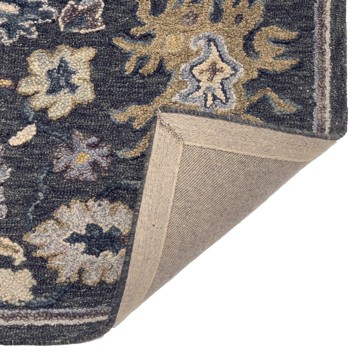 Capel Shakta-Allegra Area Rug - Blue Jean Multi - Back View