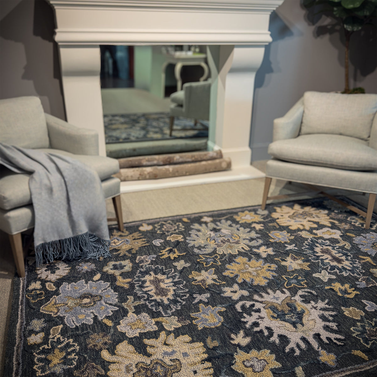 Capel Shakta-Allegra Area Rug - Blue Jean Multi - Lifestyle View