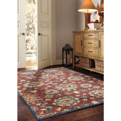 Avanti Rug – Keshan Red Navy – detail view