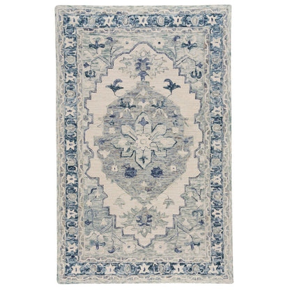 Avanti Rug – Medallion Ivory Denim – cabin lodge area rug