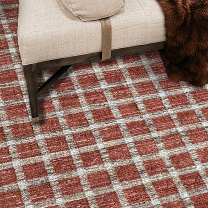 Tattersall Brick Rug – detail view
