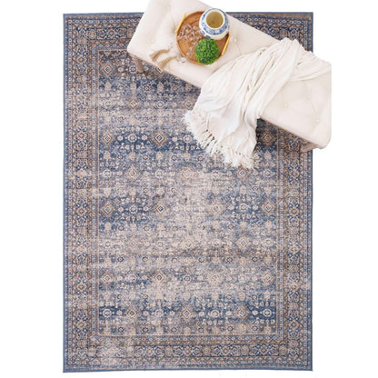 Avery Rug – Bahktiar Navy Linen – detail view