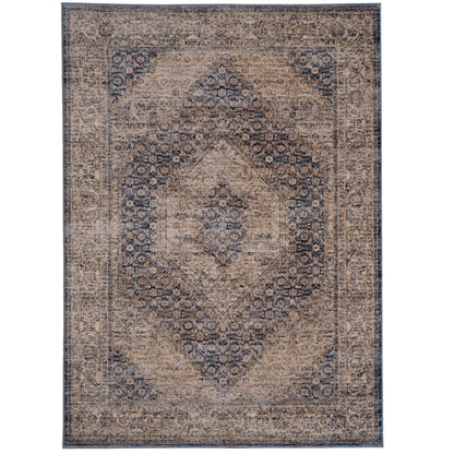 Avery Rug – Tabriz Indigo Sand – cabin lodge area rug