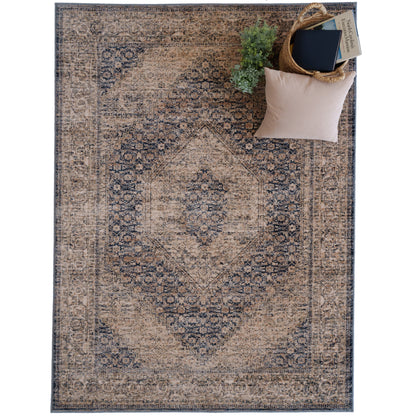 Avery Rug – Tabriz Indigo Sand – detail view