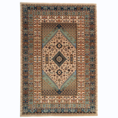Lineage Rug – Heriz Bone Teal – cabin lodge area rug