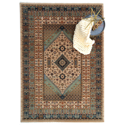 Lineage Rug – Heriz Bone Teal – detail view