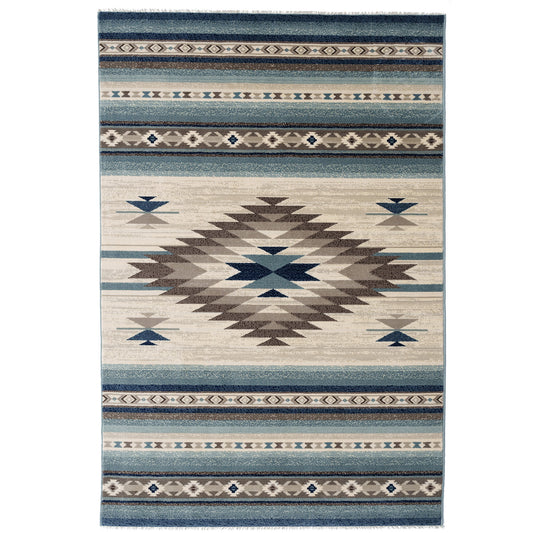 Jules Rug – Navajo Silver – cabin lodge area rug