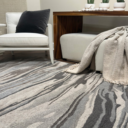 Capel Ripple Area Rug - Gray - Lifestyle View