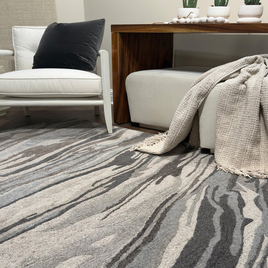 Capel Ripple Area Rug - Gray - Lifestyle View