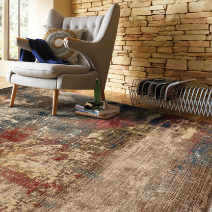 Landis Rug – Abstract Blue Multi – detail view