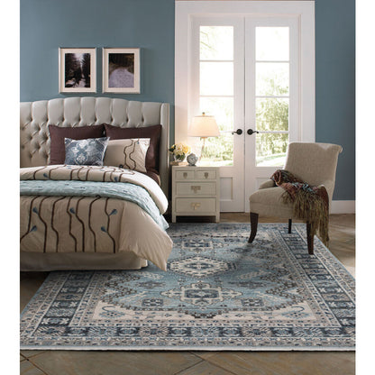 Landis Rug – Kazak Blue Mist – detail view