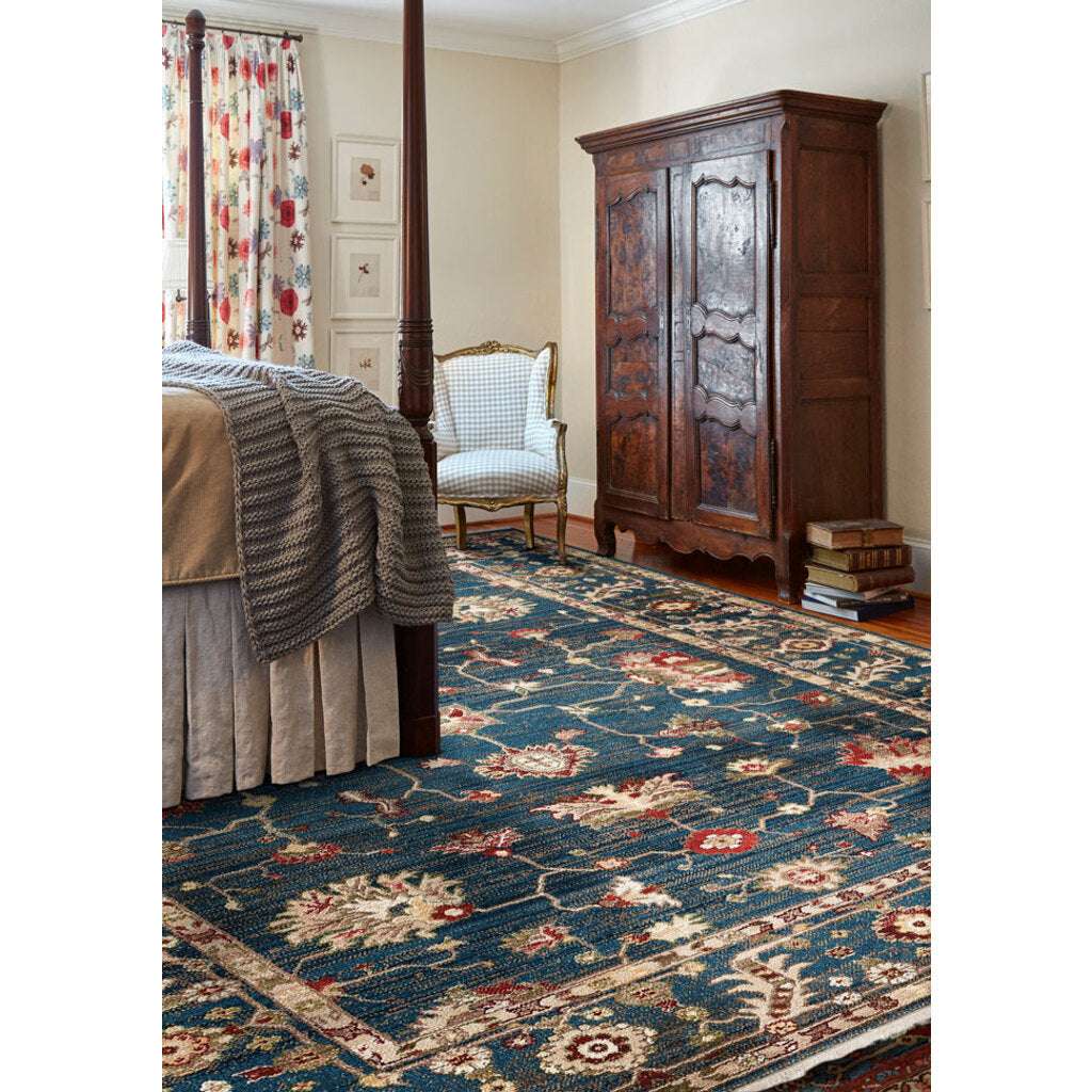 Landis Rug – Keshan Cerulean Blue – detail view