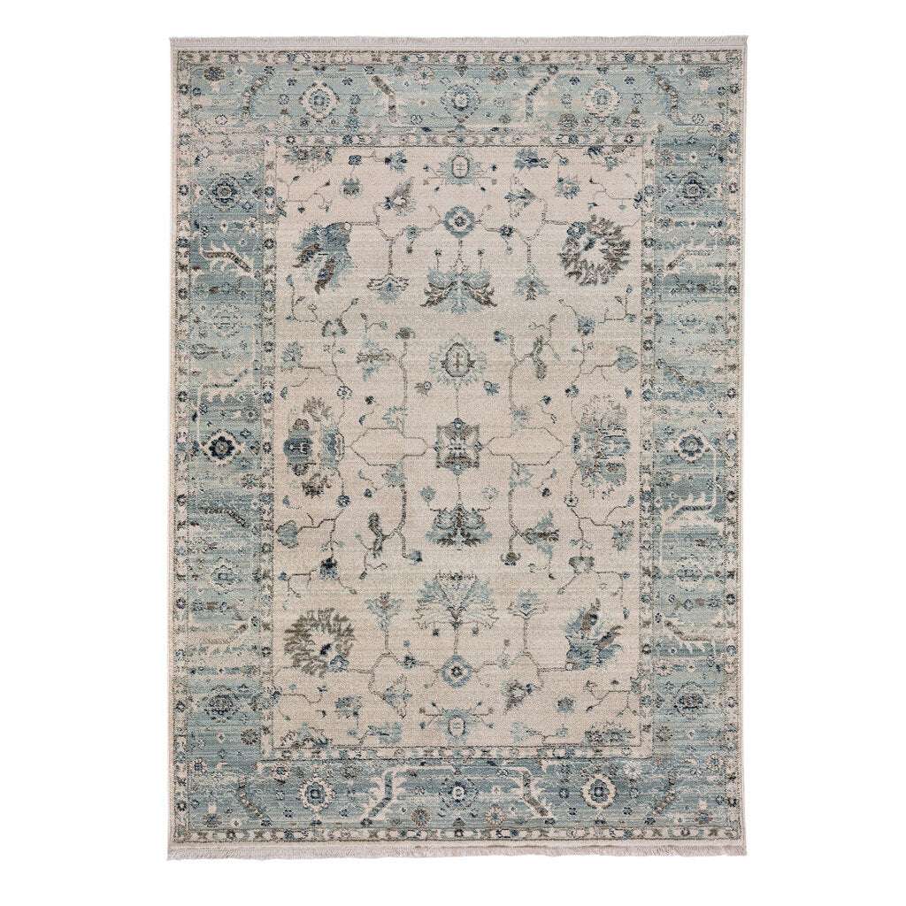 Landis Rug – Ushak Ivory Blue – cabin lodge area rug